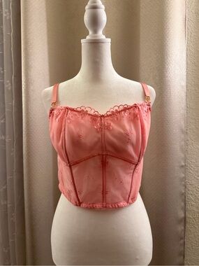 Victoria’s Secret PINK Pink Lace-Trim Bustier Top